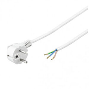 Airco voedingskabel met haakse stekker - wit - geaard - 5 meter