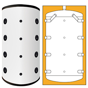 Buffervat 1000 Liter zonder wisselaar