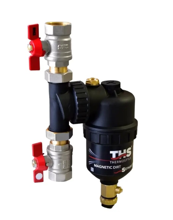 Vuilafscheider 1" incl. afsluitkranen